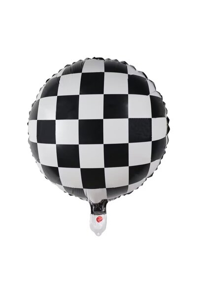 Choice 18inch as the picture 10pcs 18 Inch White Checkered Foil Helium Balloo...