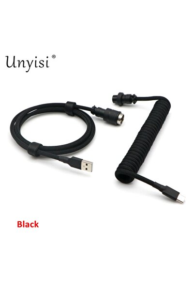 Choice 1.2m - 15cm Coiled Black Hand Made Paracord and PET Double Sleeved USB...