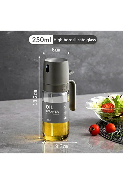 Choice Grey 250ml Oil Spray Bottle High Borosilicate Glass Cooking Oil Dispen...