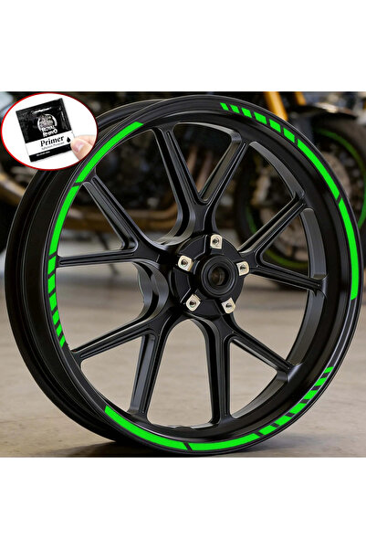 Choice3 ZNJx1 (LG-A0)-Green 16PCS/1Set Racing Stripe for 17-19inch Rims Motor...