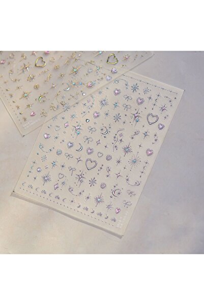 Choice 1pcs Ice Transparent Small Star Nail Art Stickers Aurora Holographic S...