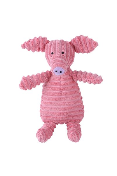 Choice Pink Pig Corduroy Dog Toys for Small Large Dogs Animal Plush Dog Squea...