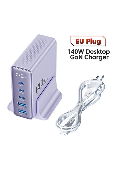 Choice10 toocki EU Purple Toocki 140W GaN USB Charger 5in1 Desktop Fast Charg...