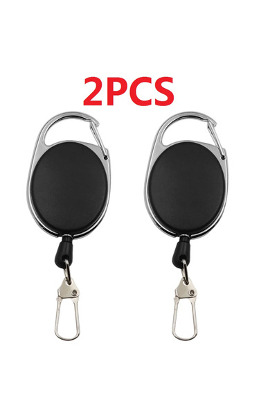 Choice 2 PCS 1-4pcs Retractable Key Chain Reel Badge Holder Fly Fishing Zinge...