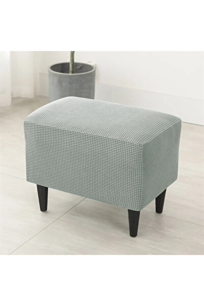 Choice B4 Footstool Cover 1PC Jacquard Ottoman Slipcovers Elastic All-inclusi...