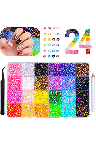 Choice4 Multi-Colored 12000Pcs Resin Jelly Rhinestones Multicolor 3mm Flatbac...