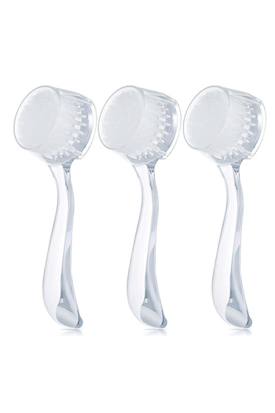 Choice white 3pcs Facial Cleansing Brush Acrylic Handle Facial Cleansing Brus...