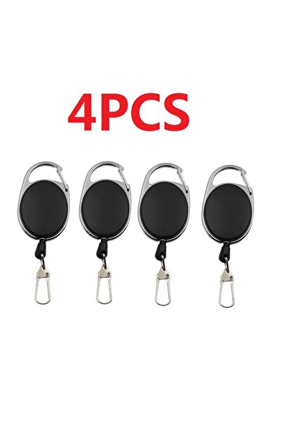 Choice 4PCS 1-4pcs Retractable Key Chain Reel Badge Holder Fly Fishing Zinger...