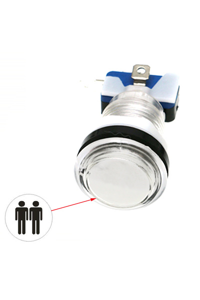 Choice 2P white 5V 12V Light Push Button 33mm Led Illuminated Clear Plastic F...