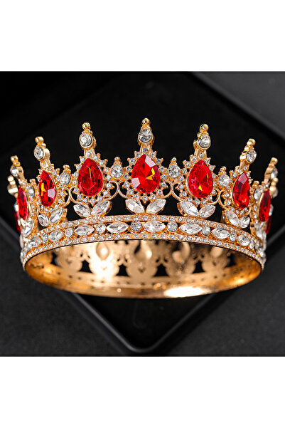 Choice Red Baroque Crystal Tiaras And Crowns Rhinestone Prom Diadem Headband ...