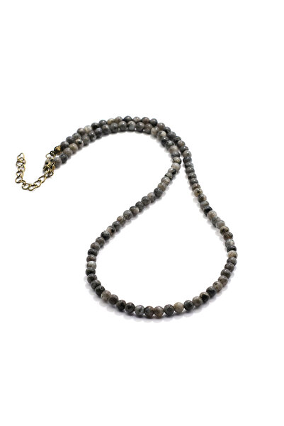 Choice Black Flash Stone Simple 4mm Small Stone Necklace Men Handmade Natural...