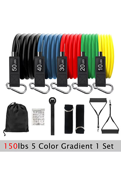 Choice7 150lbs 5 Colors Resistance Bands Set Tension Pull Rope for Men Women ...