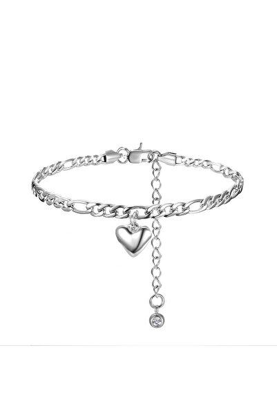 Choice Silver Color 4.5mm Figaro Chain Anklet Silver Color Stainless Steel He...