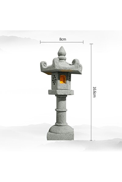 Choice Long Hexagon Lamp Mini Pagoda Lantern Light Garden Statue Micro Landsc...