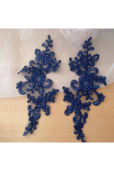 Choice7 Navy X 10pcs 10Pcs/5Pairs.High-quality Border Lace Mirrored Flowers.W...