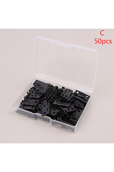 Choice C 200pcs 50Pcs Hinges + 200 Screws Iron Gold Silver Black Bronze 4 Hol...