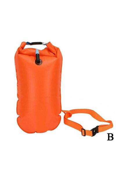 Choice orange Inflatable Open Swimming Buoy Tow Float Dry Bag Double Air Bag ...