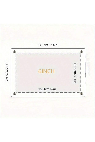 Choice 01 Transparent Picture Frame 6-Inch Wall-Mounted Ins Postcard Photo Fr...