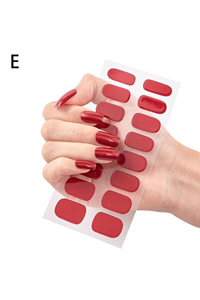 Choice7 E Semi Cured Gel Nail Sticker Pure Color UV LED Lamp Manicure Covered...