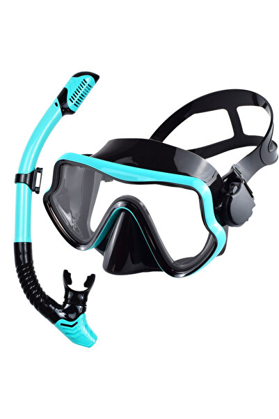 Choice BlackGreen Scuba Diving Mask Snorkel Set For Adults Tempered Glass Pro...