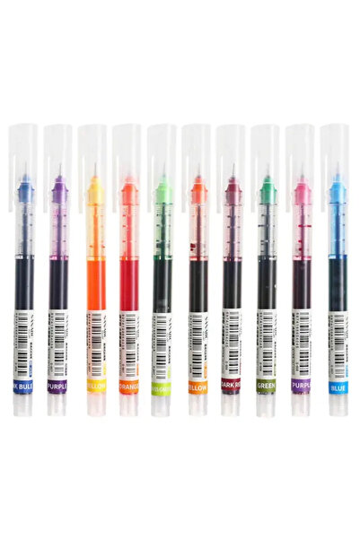 Choice 10 color 10Pcs/set High Quality Needle Type Gel Pens Straight Liquid B...