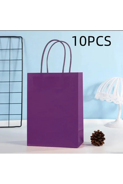 Choice42 16x12x6cm Deep purple-10PCS Candy Colorful Shopping Bags 10PCS Kraft...
