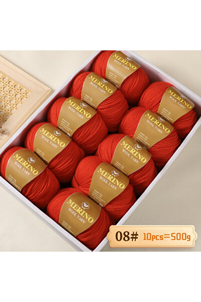 Choice 08 Orange Red 500g of High-Quality 212 Medium-Fine Alpaca Wool Yarn, S...