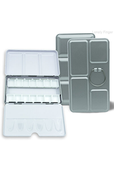 Choice S3 Silver14Pans Empty Watercolor Palette, Metal Watercolor Tin with 14...