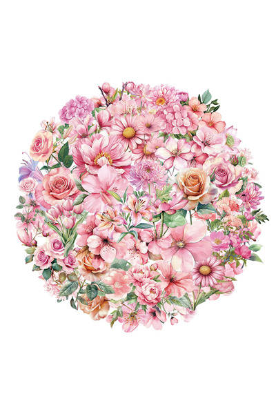Choice 50PCS 50PCS Pink Flower Series Plastic Stickers Luggage Handbook Mater...