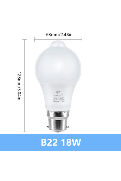 Choice AC220V(175-265V) Cold White B22 18W Motion Sensor LED Light 220V 110V ...