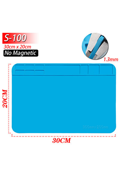 Choice S-100(No magnetic) 500℃ Heat-Resistant Soldering Station Silicon Mat W...