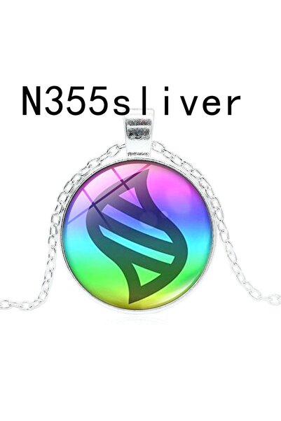 Choice قلادة N355-silver Anime Mega Stone Poke قلادة من الزجاج المقبب على شكل...