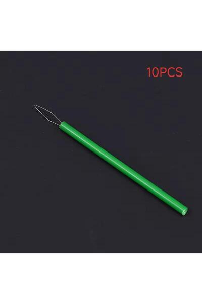 choice2 Green 10pcs 10Pcs Leader Beader Threading Needle Sewing Tools Cylindr...