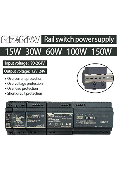 Choice4 15 W 24V 90-260V DIN Rail Switching Power Supply HDR Series 15W 30W 6...
