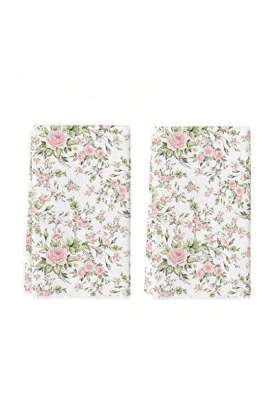 Choice 2pcs WHITE 2Pcs, French-Style Romantic Pink Rose Kitchen Towels, 40Cm*...