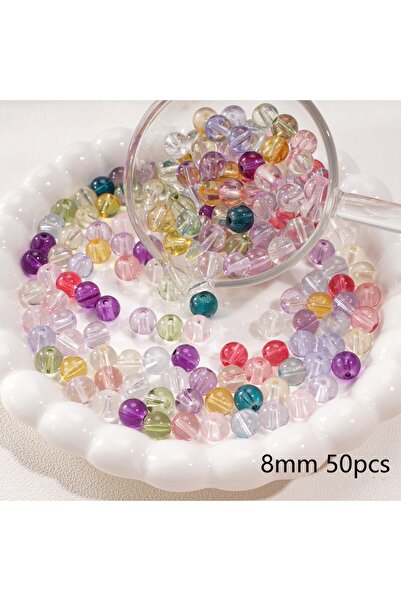 Choice29 Random Mix 20-50Pcs 8/10mm Colorful Transparent Glass Round Beads Lo...