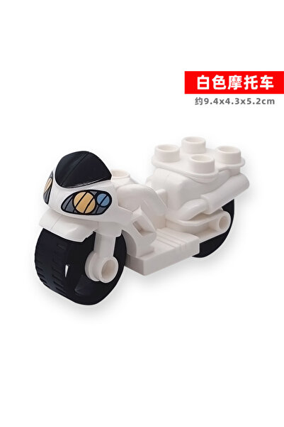 Choice41 White motorcycle Car Model Children Assemble Toys Big Building Block...