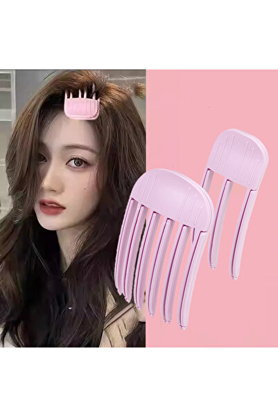 Choice5 C 2pcs Purple Set Fluffy Hairpin Curling Bangs Clips Hair Roots Volum...