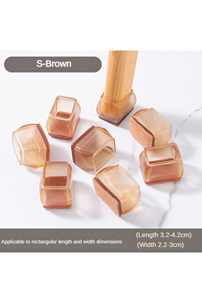 Choice 8 Pcs S-Rectangular 16/8/4Pcs Silicone Non-Slip Legs Pads Thick-soled ...