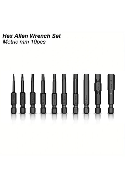 Choice1 Hex Allen Bit Metric Hex Head Allen Wrench Power Drill Bit Set 1/4in ...