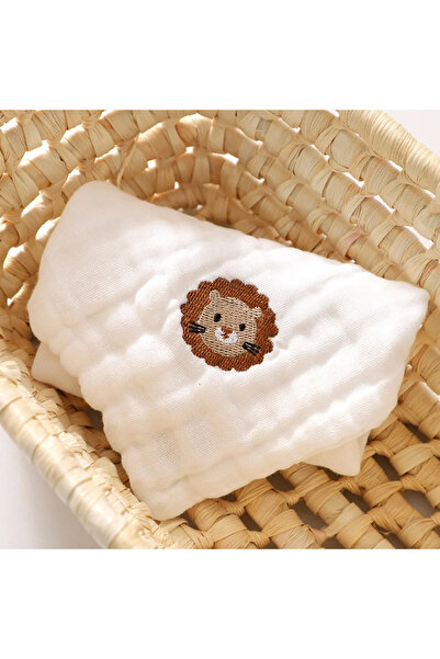 Choice Lion 6 Layer Cotton Embroidery Baby Saliva Towels Hand Face Wipes Newb...