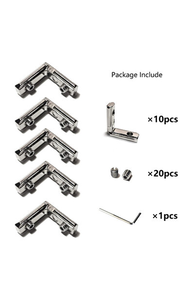 Choice Silver 10sets 2020 Corner Bracket L-Type Internal Connectors With Scre...