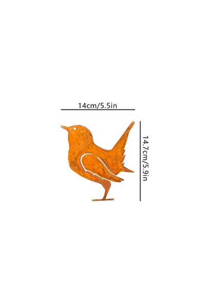 Choice3 TY5327-03 Charming Rusty Bird Silhouette Metal Garden Art - Rustic Ou...