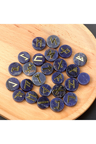 Choice 16-19mm Sodalite 25pcs/set Natural Stone Crystal Agate Lun Letter Perf...