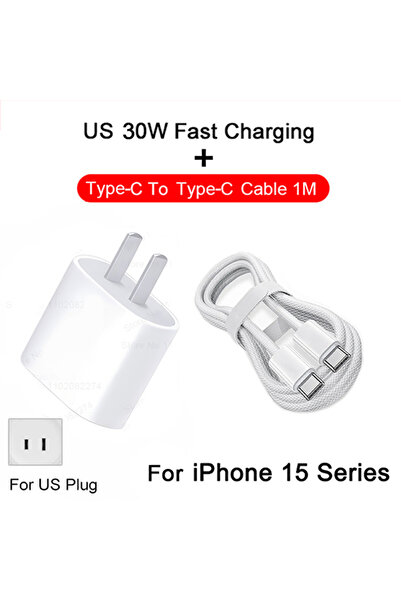 Choice US 2IN1 (15 Series) PD 30W For Fast Charger For iPhone 15 11 12 13 14 ...