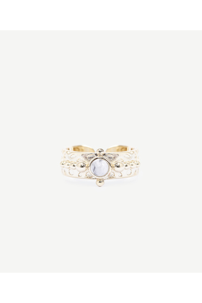 Yargıcı Natural Stone Detailed Adjustable Ring
