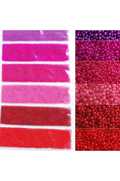 Choice 04 Set of 6 Colors Caviar Micro Beads Nail Art Decorations, Metallic N...