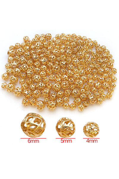 Choice5 6mm Color 2 10pcs 18K Real Gold Plated Brass Hollow Design Spherical ...