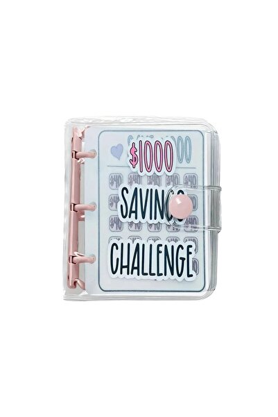 Choice pink Creative $1,000 Savings Challenge Binder with Envelope Durable Gl...