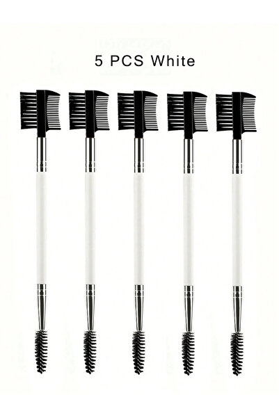 Choice3 5Pcs-White 1/2/5PCS 3 Head Eyebrow Eyelash Shaper Double Head Brush M...